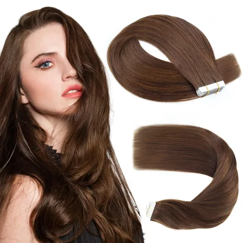 Miniatura 20 de Sassina Extensiones de Cabello Humano con Cinta Negro Azabache 12 Pulgadas 30g/paquete 20pcs Liso Sin Costuras Trama de Piel Extensiones de Cabello