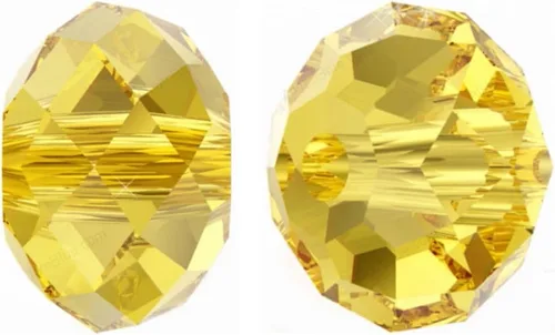 100 piezas Adabele cuentas austriacas de cristal facetado de 8 mm, cuentas rondelle sueltas de topacio amarillo claro, compatibles con cristales