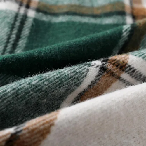 Miniatura 7 de YOUNGER TREE Conjunto de sudadera con capucha para niños pequeños, conjunto de camisa de franela a cuadros para otoño, invierno y primavera