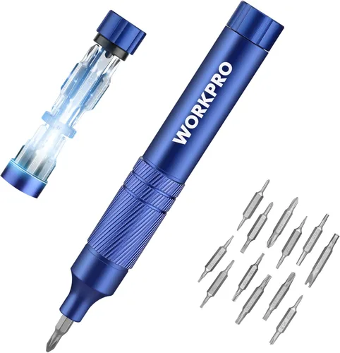 Miniatura 12 de WORKPRO Juego de destornilladores multifunción 24 en 1, mini destornilladores magnéticos con puntas manuales, destornilladores pequeños de acero S2