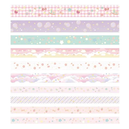 Miniatura 4 de Creative Washi Tape Set - Juego de 10 rollos de cinta adhesiva decorativa con impresión de lámina dorada para artes, manualidades DIY, diarios