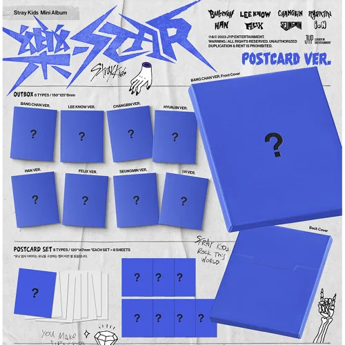 Miniatura 2 de Stray Kids - 樂-Star [Postcard VER.] Album+Pre-Order Benefit (Felix ver.)