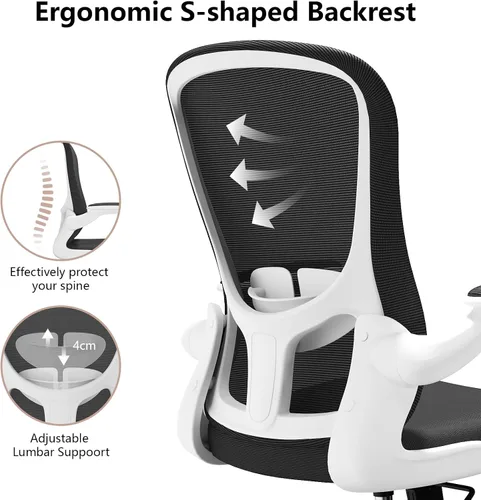 Miniatura 8 de Silla de oficina ergonómica, cómoda silla giratoria para oficina en casa, silla de escritorio de malla transpirable, silla de computadora de apoyo