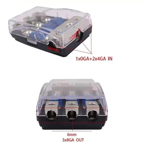 Miniatura 3 de AFS - Bloque de distribución de portafusibles de 3 vías con fusible mini ANL de 60 A para el sistema de audio de automóvil, camión, barco u otros