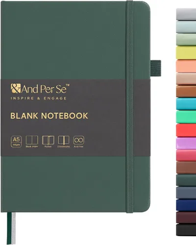 Miniatura 21 de &And Per Se - Cuaderno en blanco, 160 páginas, 5.7 x 8 pulgadas, cuaderno de rayas estrechas con papel grueso para escribir, cuaderno de tapa dura