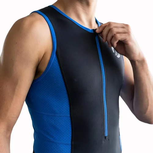 Miniatura 6 de SLS3 Trajes de triatlón para hombre, traje de triatlón duradero sin mangas para hombre, traje de triatlón ligero con 2 bolsillos para almacenamiento