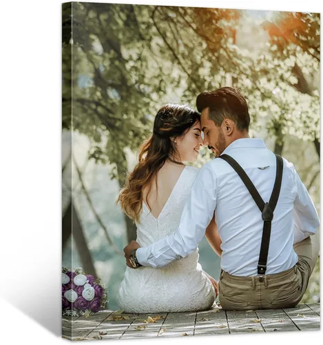 WEGA Impresiones en lienzo personalizadas con tus fotos (enmarcada de 6 x 8 pulgadas), carga tu imagen/foto, regalos de fotos personalizados en