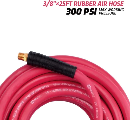 Miniatura 2 de Manguera del compresor de aire, Material de caucho EPDM, Resistencia al aceite, Resistencia al ozono, 3/8 pulgadas × 25 pies, Restrictores de curva