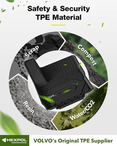 Miniatura 4 de 3W Alfombrillas de piso para Chevy Equinox 2018-2023 2024/Alfombrillas de piso GMC Terrain, TPE para todo clima con ajuste personalizado