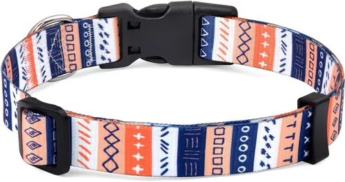 Miniatura 43 de Mihqy - Collar de perro, patrones geométricos florales, tribales, bohemios, collar de estilo étnico, suave y ajustable, para perros pequeños, Flor