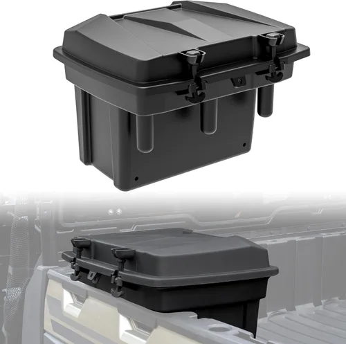 SAUTVS Caja de carga UTV de 21L para Polaris Ranger 1000 900 570 500, caja de almacenamiento extraíble para cama trasera Polaris Ranger XP 1000 900