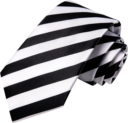 Miniatura 24 de Hi-Tie Corbatas de seda para hombre, diseño de cachemira a rayas, con bolsillo, gemelos cuadrados, conjunto formal de negocios