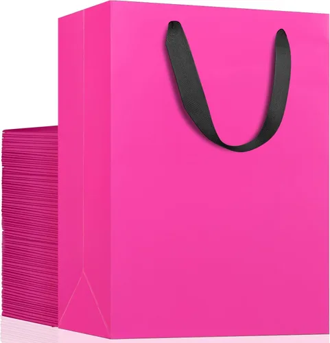 Miniatura 13 de EUSOAR Bolsas de compras y mercancías, tamaño mediano, 25 piezas de 7.8 x 3.9 x 11 pulgadas, bolsas de regalo reciclables de papel kraft marrón