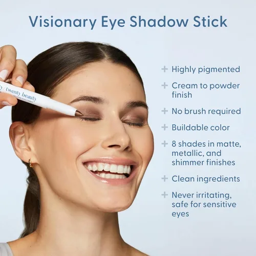 Miniatura 3 de twenty/twenty beauty Visionary - Lápiz de sombra de ojos en crema brillante, seguro para ojos sensibles, desarrollado por oftalmólogos, vegano, De