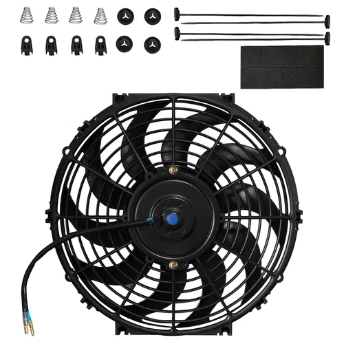 Miniatura 9 de MuHize Kit de ventilador de refrigeración universal de radiador de 16 pulgadas, ventilador eléctrico de alto rendimiento de 12 V 120 W