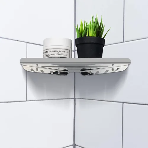 Miniatura 6 de 2 estantes esquineros de acero inoxidable 304 con tornillos, organizador de ducha triangular, soporte de jabón de montaje en pared para baño