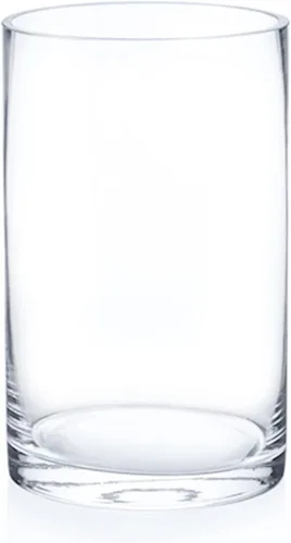 Enova Floral Jarrón cilíndrico de vidrio transparente de 6 x 10 pulgadas, florero redondo para velas, jarrón flotante para velas, jarrón alto de