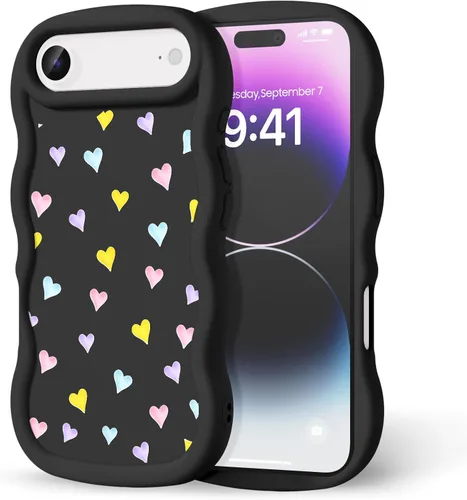 Miniatura 296 de Compatible con iPhone SE/8/7 Funda para Mujeres y Niñas, Marco Ondulado Rizado con Patrón Lindo, Estética Delgada Suave Silicona TPU Parachoques