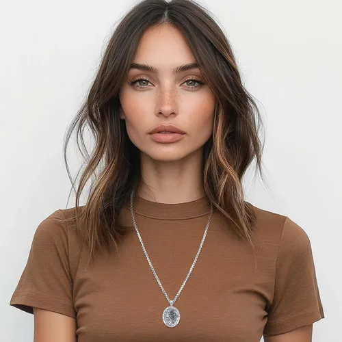 Miniatura 19 de Eusense San Miguel San Cristóbal San Benito San Judas Virgen María Collar chapado en oro 925 joyería religiosa para hombres y mujeres, collar