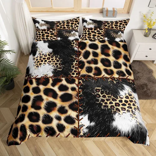 Miniatura 37 de Juego de funda de edredón de oso para niños, juego de ropa de cama de animales salvajes para niños, naturaleza, vida silvestre, oso, pájaro, juego