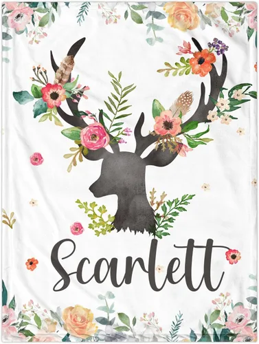 Miniatura 14 de J&SBGFT Manta personalizada para bebé niña, manta de recepción de elefante, regalo personalizado para bebé, esenciales para recién nacidos, 30 x 40