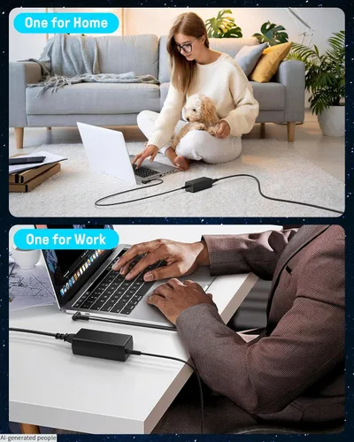 Miniatura 6 de Cargador portátil de 45 W para computadora portátil HP, adaptador de corriente inteligente de punta azul de 19.5 V 2.31 A para HP Pavilion x360