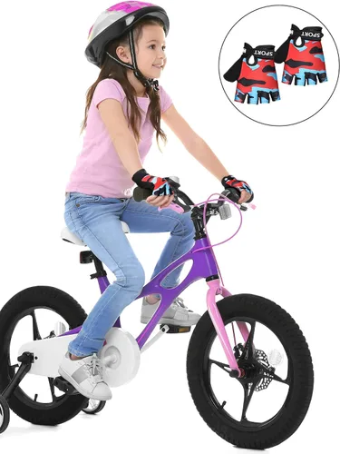 Miniatura 5 de 4 pares de guantes de ciclismo de medio dedo para niños, guantes deportivos antideslizantes para deportes al aire libre de verano para niños