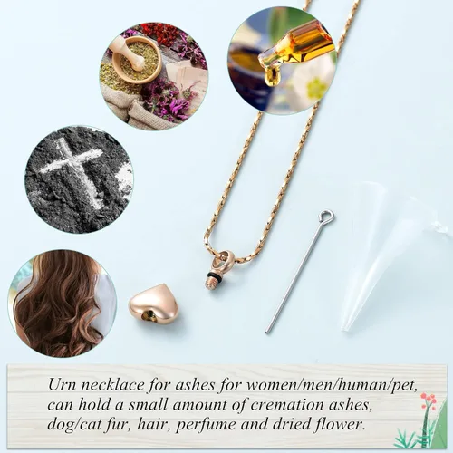 Miniatura 3 de Imrsanl Collar de urna de cremación de corazón pequeño para cenizas de acero inoxidable colgante de ceniza conmemorativa de joyería de recuerdo
