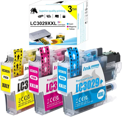 Miniatura 10 de LC30293PKS - Paquete de 3 cartuchos de tinta color C/M/Y LC30293PKS, repuesto de súper alto rendimiento para cartuchos de tinta Brother LC3029XXL