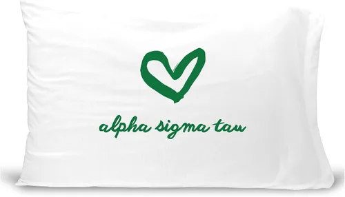 Miniatura 18 de sockprints Funda de almohada Alpha Chi Omega - Nombre de la hermandad con diseño de corazón. Funda de almohada 100% algodón tamaño estándar 20 x 30