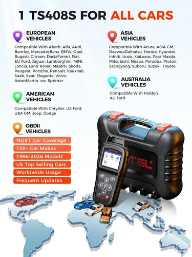 Miniatura 3 de Autel MaxiTPMS TS408S, herramienta de reaprendizaje TPMS 2026 funciona como TS501 PRO TS508WIF MK808S-TS MP900TS, OBD II Pr0gramming para Autel