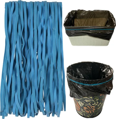 Miniatura 11 de AMUU Bandas de goma grandes planas de longitud 12 pulgadas, 40 piezas, para papeleras de 8-33 galones, bandas elásticas de goma verdes resistentes