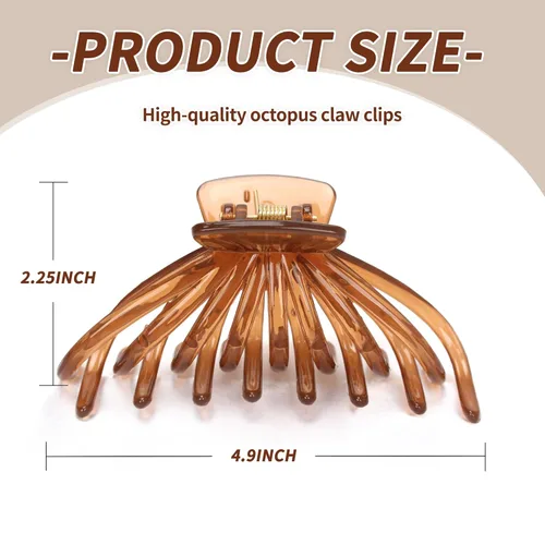 Miniatura 3 de Pinzas para el cabello grueso, paquete de 4 pinzas de gelatina extra grandes para mujeres, accesorios para el cabello de 4.75 pulgadas para mujeres