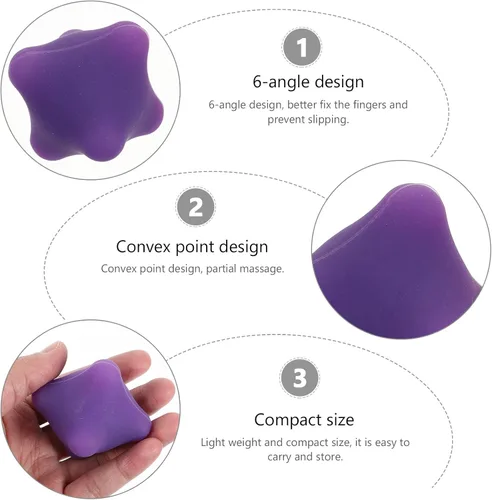 Miniatura 6 de HEALLILY Pelota de masaje de mano de 2.36 pulgadas, bolas hexagonales de agarre de acupuntura para terapia de manos, masajeador de palma