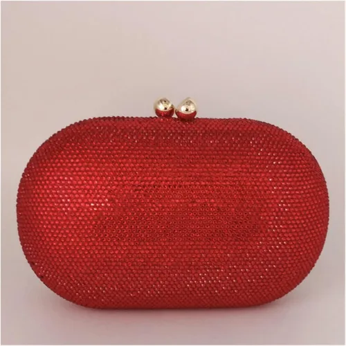 Bolsos y bolsos de noche de cristal púrpura para mujer bolsos de mano y bolsos de mano de diamantes para fiesta formal para mujer color rojo tamaño