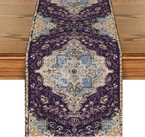 Miniatura 11 de Artoid Mode Camino de Mesa Estilo Boho Bohemia Naranja, Decoración Mágica de Otoño para Cocina y Comedor de Estilo Rústico y Granja, para Decoración