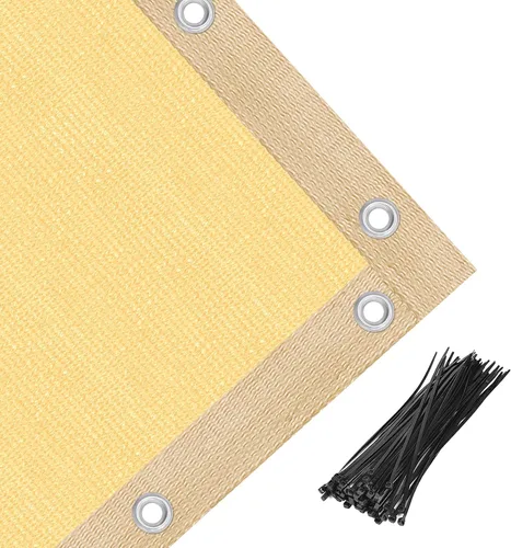 Miniatura 5 de Amagenix Paño de sombra solar 90% trigo con ojales, 11 x 13 pies, para protección solar, pérgola, toldo para jardín, patio, porche al aire libre