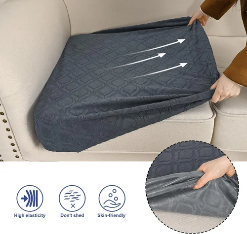 Miniatura 6 de Fundas de cojín impermeables para sofá biplaza, fundas de cojín de sofá mágico de jacquard, fundas de cojín lavables y elásticas, protector