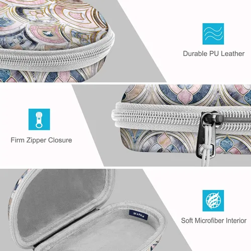 Miniatura 3 de Fintie Funda para lentes de sol con mosquetón, carcasa rígida a prueba de golpes, funda para gafas deportivas con cremallera de viaje