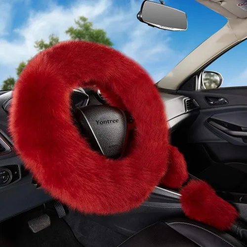 Miniatura 12 de Yontree - Juego de 3 fundas de volante modernas y acolchadas, para mujeres, jóvenes, señoras u hombres, de lana pura Australia, universales, 15 Negro
