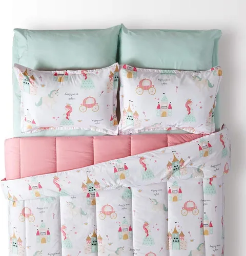 Miniatura 4 de SLEEP ZONE - Juego de edredón de 5 piezas tamaño Individual para niños, estampado suave, con edredón, sábanas y fundas para cojín y almohada, diseño