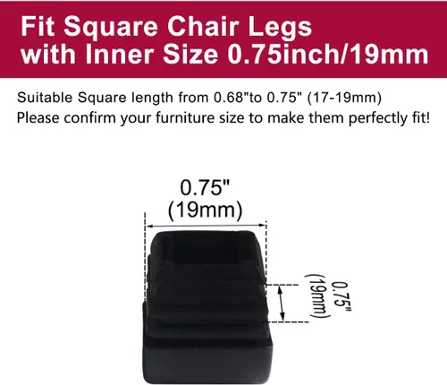 Miniatura 2 de uxcell 45pcs 3/4" 0.787 in abovedado cuadrado acanalado inserto acabado cubierta protector de piso