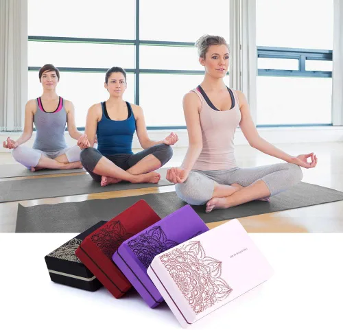 Miniatura 6 de nuveti Juego de 2 bloques de yoga, bloques de espuma de ladrillos de yoga de alta densidad para mejorar la fuerza, flexibilidad y equilibrio bloques