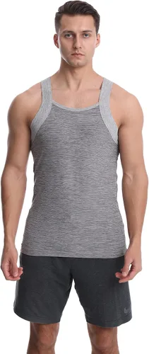 Miniatura 2 de Different Touch Paquete de 3 camisetas sin mangas de corte cuadrado de ajuste seco para hombre