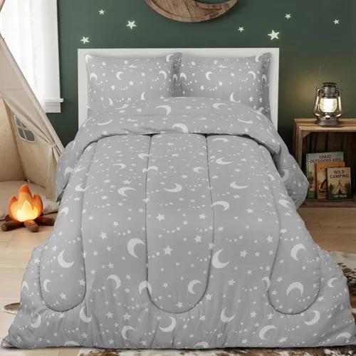 Miniatura 14 de Utopia Bedding - Juego de edredón reversible para todas las estaciones en negro y gris con 2 fundas de almohada, juego de ropa de cama de microfibra