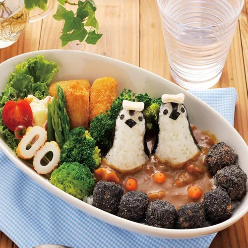Miniatura 4 de Kit de fabricación de sushi, moldes de bolas de arroz, accesorios Bento, cortadores de sándwich para niños, herramientas de cocina para comidas