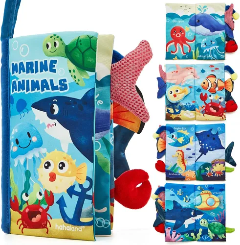 Miniatura 13 de hahaland Libros para bebés de 0 a 6 meses, juguete sensorial para bebés de 6 a 12 meses, libro de sensación táctil, juguete de viaje, regalos