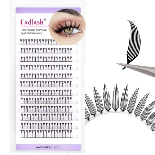 Miniatura 38 de Extensiones de pestañas postizas en abanico 10D Extensiones de pestañas postizas prefabricadas 0.05 0.07 de grosor Extensiones de pestañas postizas
