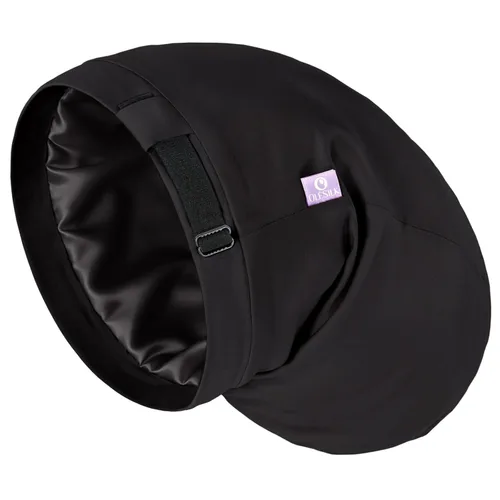 Miniatura 20 de OLESILK Gorro de seda para cabello rizado, gorro de seda para dormir, unisex, mediano, negro
