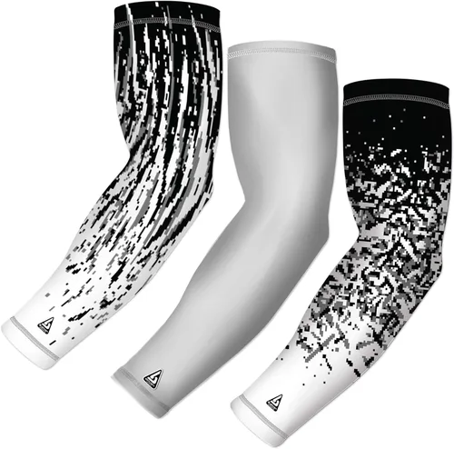 B-Driven Sports Mangas de compresión | Mangas de brazo UV para hombres, mujeres y jóvenes | Protección solar deportiva | 3 unidades Blanco